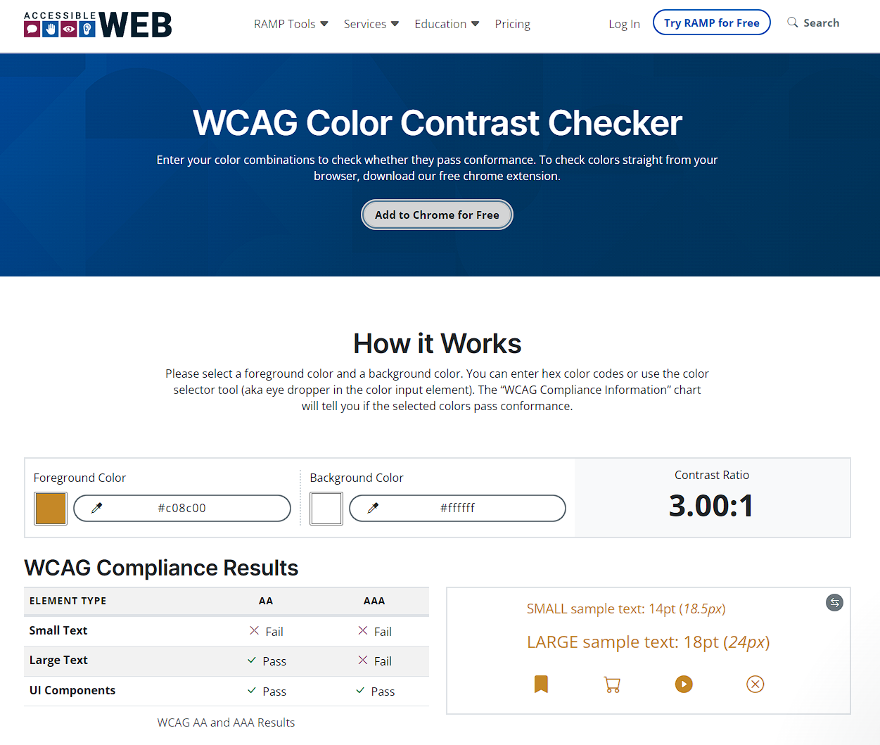WCAG Color Contrast Checker